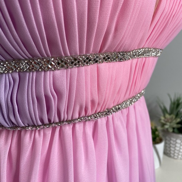 B Darlin (Bee Darlin) NWT Spaghetti Strap Beaded Waist Pastel Ombre Dress - Picture 5 of 6